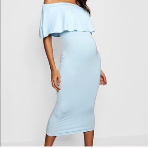 BRAND NEW* BOOHOO MATERNITY BABY BLUE DRESS